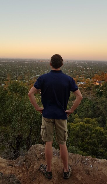 Kane Spooner outdoors in the Adelaide Hills